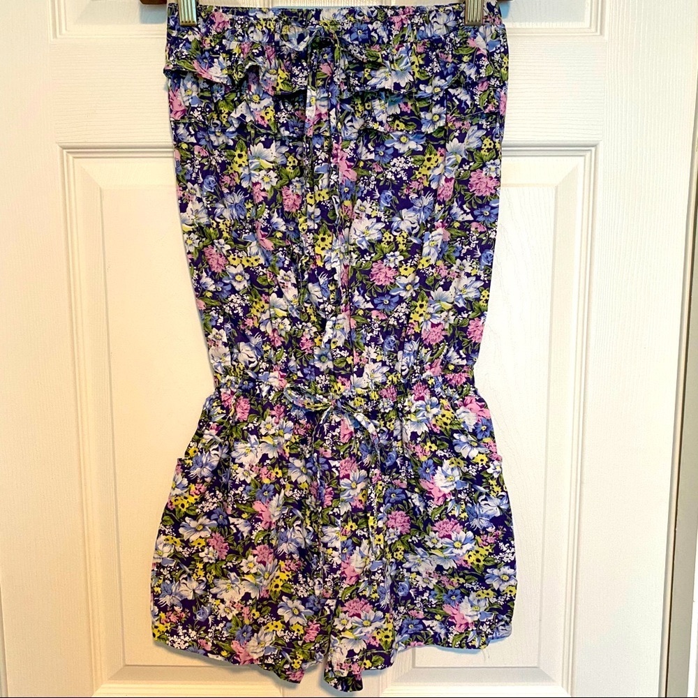 Strapless Floral Romper